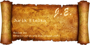 Jurik Etelka névjegykártya